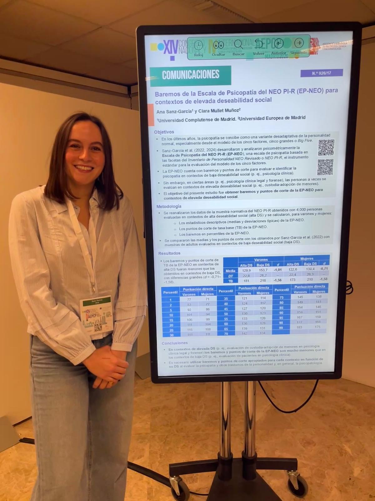 María Alarcón y Ana Sanz-García participan en el XIV Congreso Nacional y IV Internacional de la Asociación Española de Psicología Clínica y Psicopatología